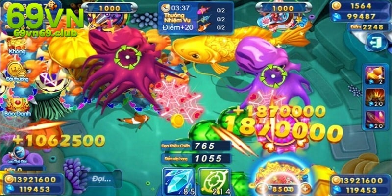 Áp dụng bắn tăng đạn trong game để hạ gục những chú thủy quái